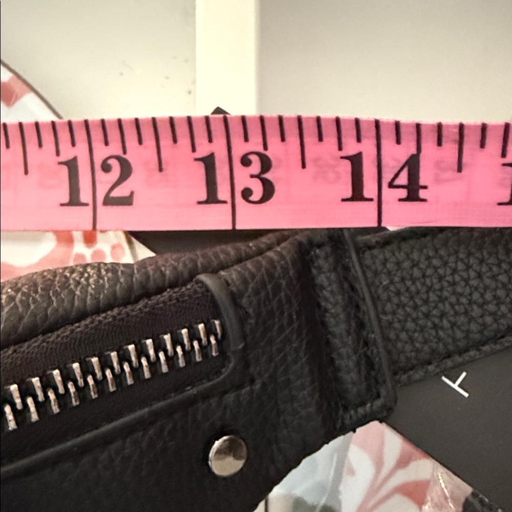 Tahari Black Vegan Leather Studded Belt Bag - Picture 8 of 9